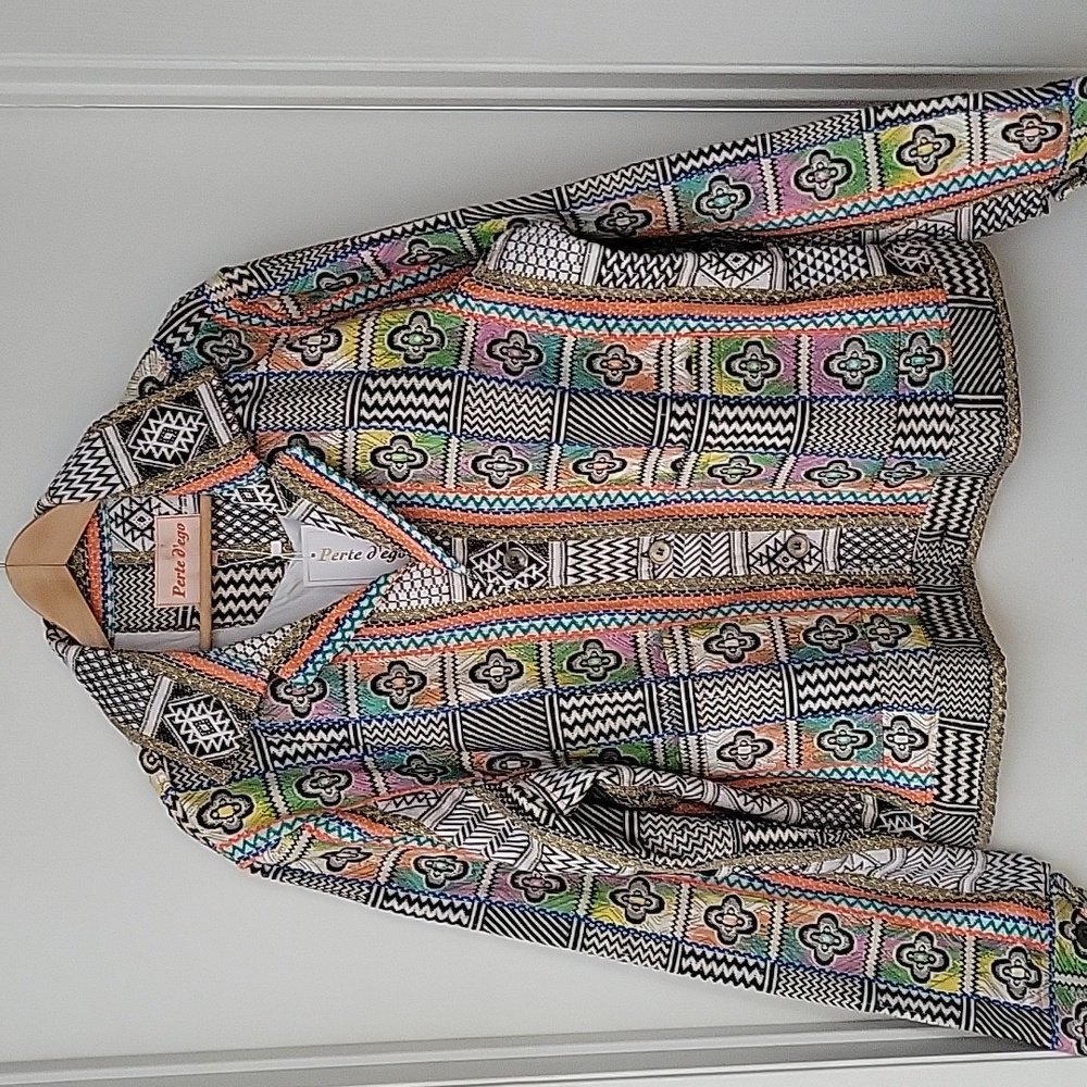 Men's Multicolor Patterned Military Field Jacket - Picture 12 of 16
